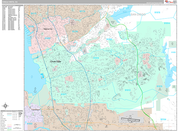 Chula Vista Map Premium Style